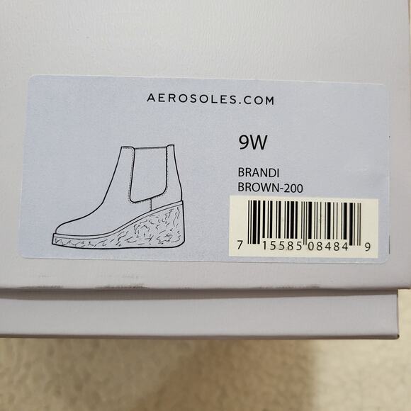 NEW Aerosoles Women's Brandi Ankle Boot Brown SIZE 9 Wide - Picture 7 of 7